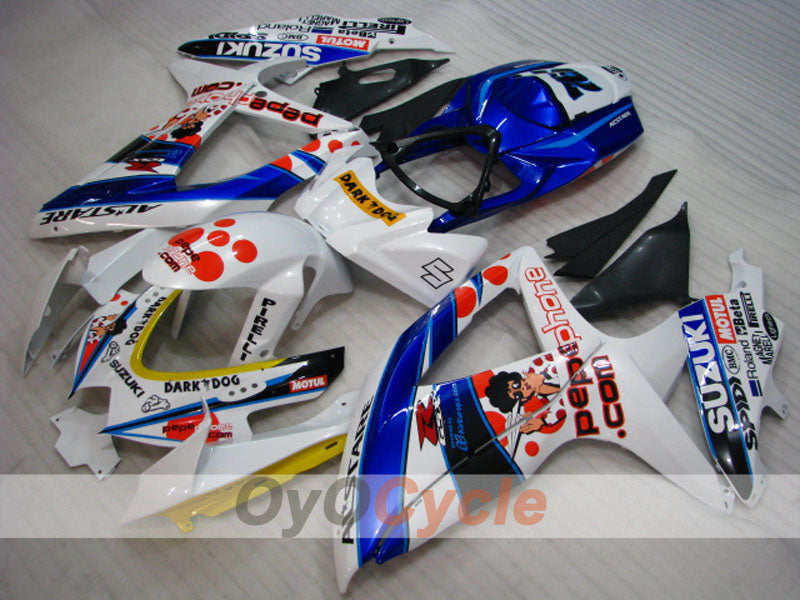 Kit de carénage à injection pour GSX R600 08-10 - Bleu, blanc - Dark Dog #OYO87905414