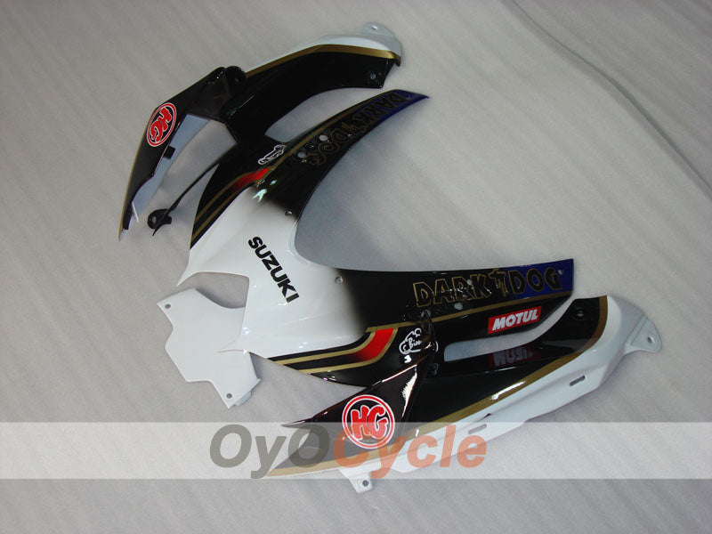 Kit de carénage à injection pour GSX R600 08-10 - Blanc, noir - VIRU #OYO87905418