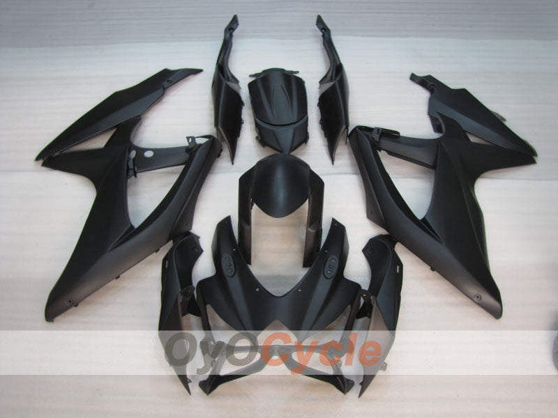 Kit de carénages à injection pour GSX R600 08-10 - Noir, Mat - Sans autocollant / décalque, style d'origine #OYO87905463
