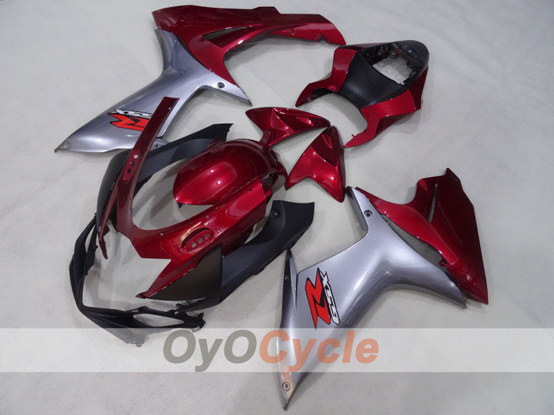 Kit de carénage injecté pour GSX R750 11-26 - Rouge, argenté - Style d'usine #OYO87905486