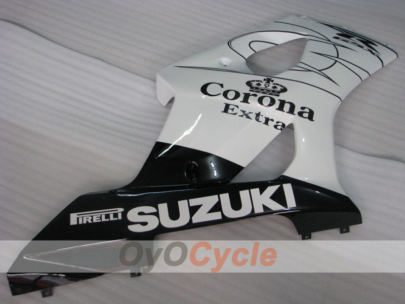 Kit de carénages injectés pour GSX R1000 03-04 - Blanc, noir - Corona #OYO87905504