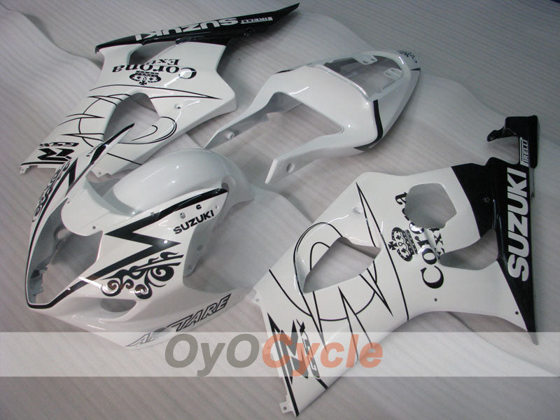 Kit de carénages injectés pour GSX R1000 03-04 - Blanc, noir - Corona #OYO87905504