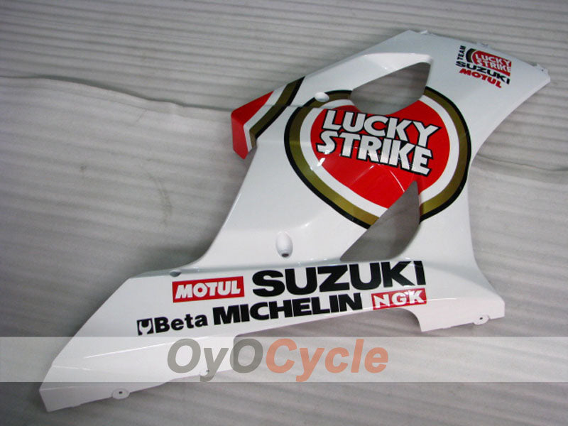 Kit de carénages injectés pour GSX R1000 03-04 - Rouge, blanc - Lucky Strike #OYO87905505