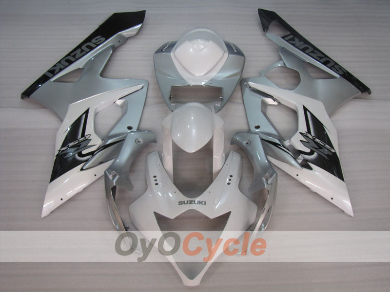 Kit de carénages injectés pour GSX R1000 05-06 - Blanc, argenté - Style d'usine #OYO87905510