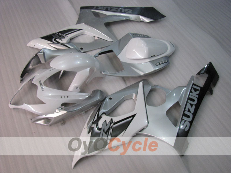 Kit de carénages injectés pour GSX R1000 05-06 - Blanc, argenté - Style d'usine #OYO87905510