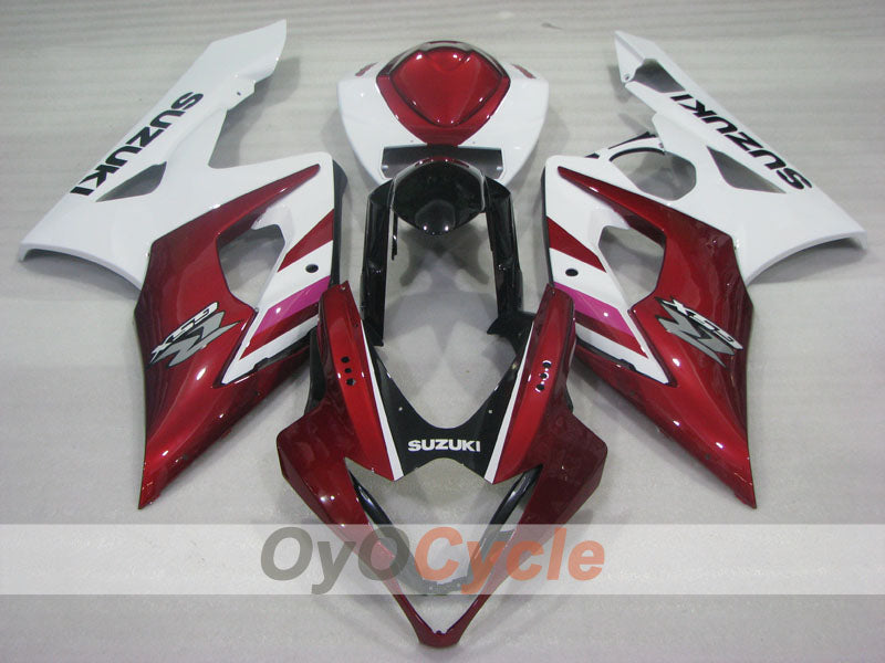 Kit de carénages injectés pour GSX R1000 05-06 - Rouge, blanc - Style d'usine #OYO87905512