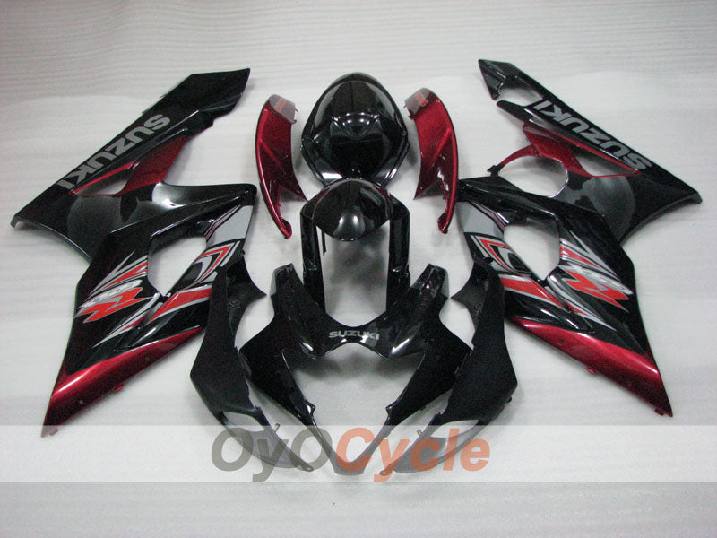 Kit de carénage à injection pour GSX R1000 05-06 - Rouge, Noir - Style usine #OYO87905515