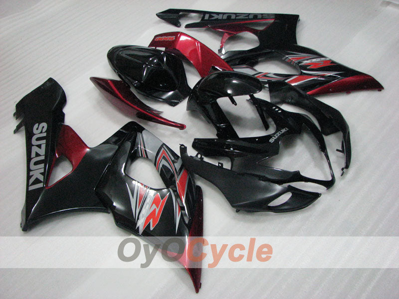 Kit de carénage à injection pour GSX R1000 05-06 - Rouge, Noir - Style usine #OYO87905515
