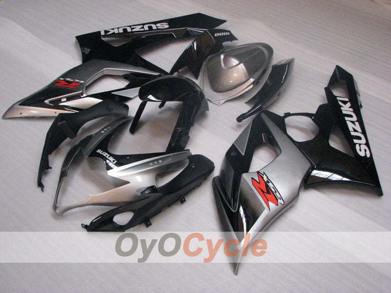 Kit de carénage à injection pour GSX R1000 05-06 - Noir, Argent - Style usine #OYO87905517