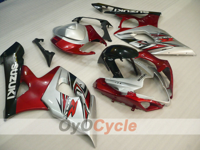 Kit de carénage à injection pour GSX R1000 05-06 - Rouge, Argent - Style usine #OYO87905518