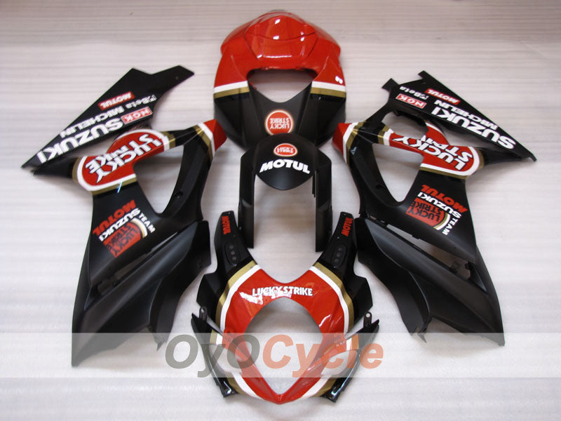 Kit de carénage à injection pour GSX R1000 07-08 - Rouge, Noir - Lucky Strike #OYO87905519