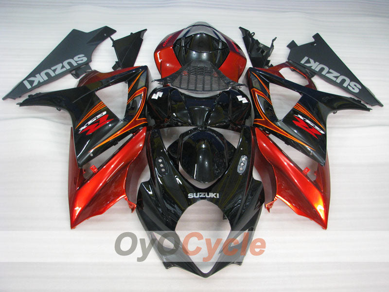 Kit de carénage à injection pour GSX R1000 07-08 - Rouge, Noir - Style usine #OYO87905521