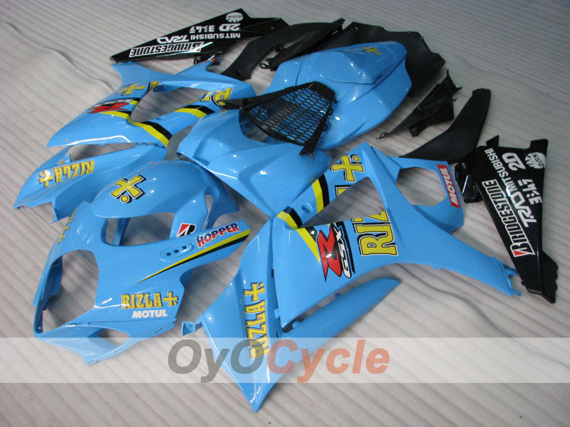 Kit de carénages injectés pour GSX R1000 07-08 - Bleu, noir - Rizla+ #OYO87905541