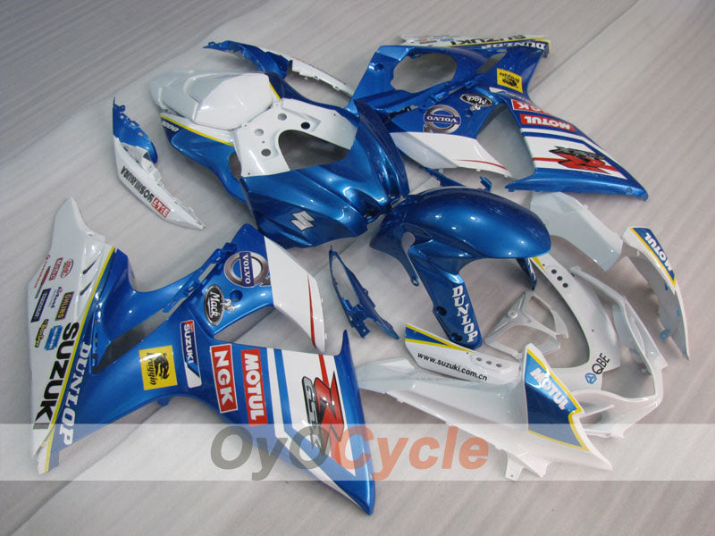 Kit de carénages injectés pour GSX R1000 09-16 - Bleu, blanc - DUNLOP, MOTUL #OYO87905548