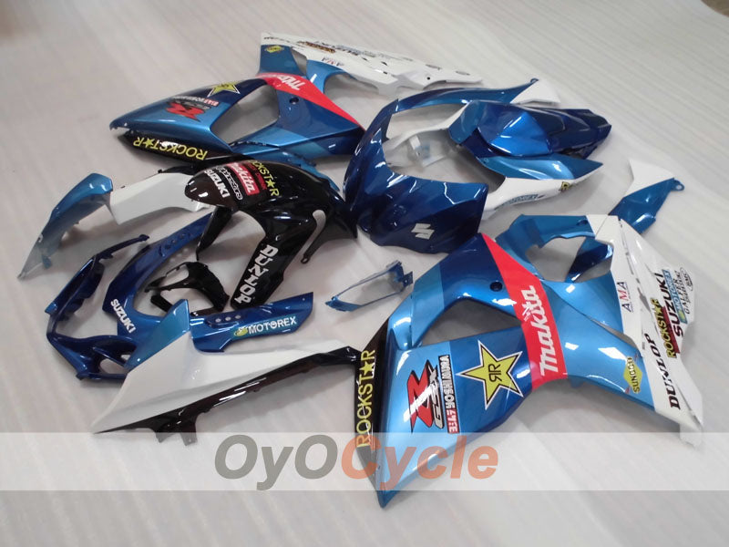 Kit de carénages injectés pour GSX R1000 09-16 - Bleu, blanc, noir - Rockstar #OYO87905550