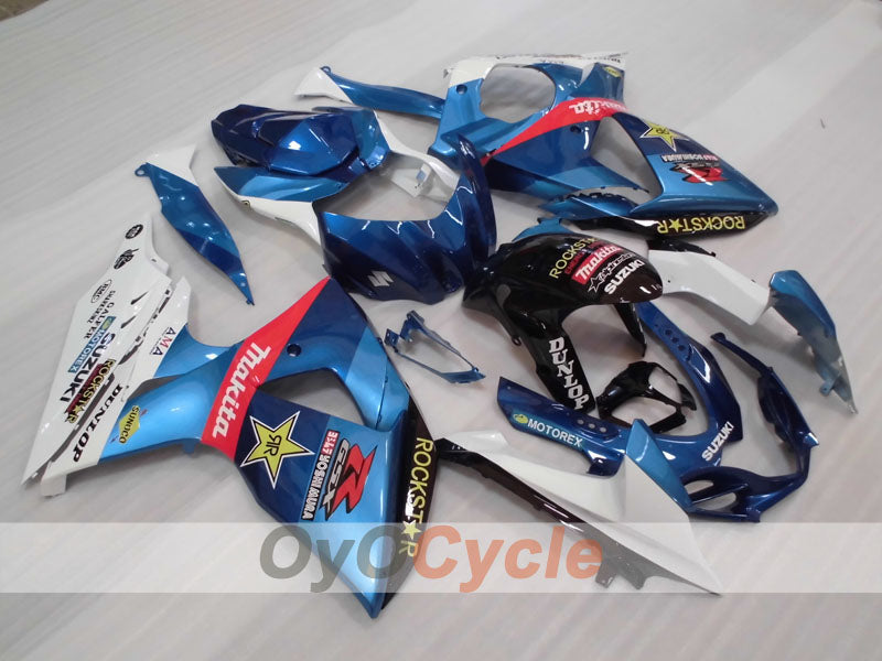 Kit de carénages injectés pour GSX R1000 09-16 - Bleu, blanc, noir - Rockstar #OYO87905550