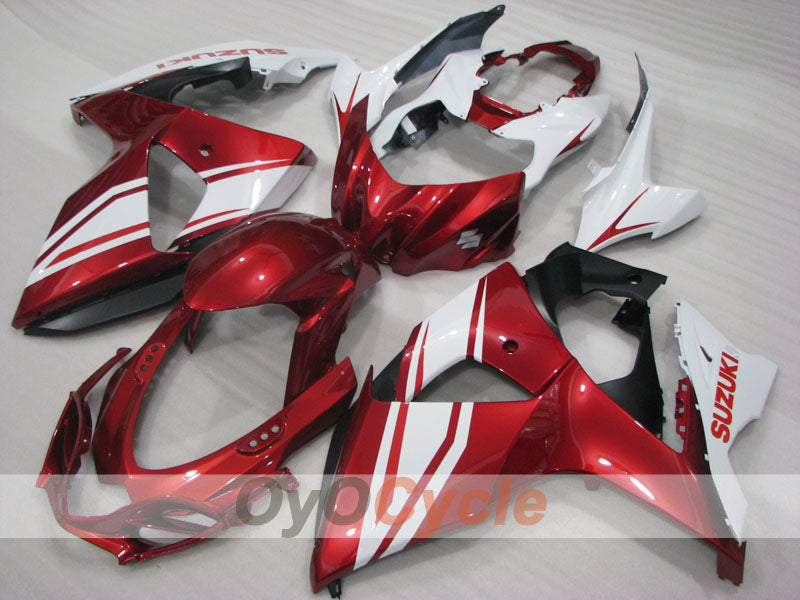 Kit de carénages injectés pour GSX R1000 09-16 - Rouge, blanc - Style d'usine #OYO87905552