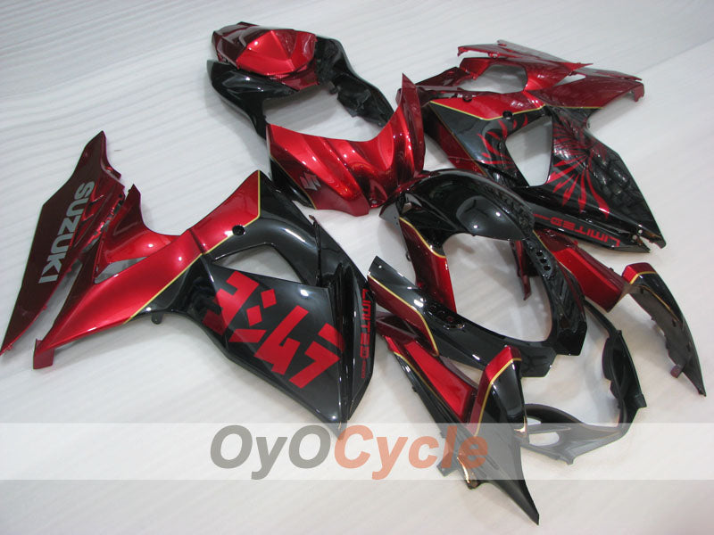 Kit de carénages à injection pour GSX R1000 09-16 - Rouge, noir - Style d'origine #OYO87905560