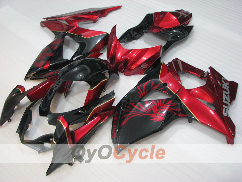 Kit de carénages à injection pour GSX R1000 09-16 - Rouge, noir - Style d'origine #OYO87905560