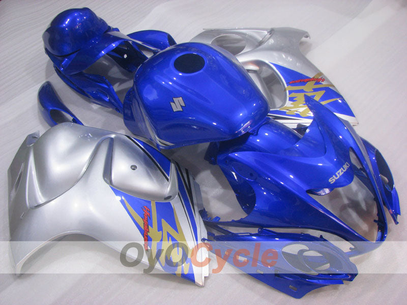 Kit de carénage à injection pour GSXR1300 Hayabusa 08-20 - Bleu, Argent - Style d'origine #OYO87905573