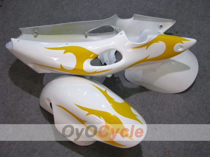 Kit de carénage à injection pour GSXR1300 Hayabusa 08-20 - Jaune, Blanc - Style d'origine, Personnalisable #OYO87905575