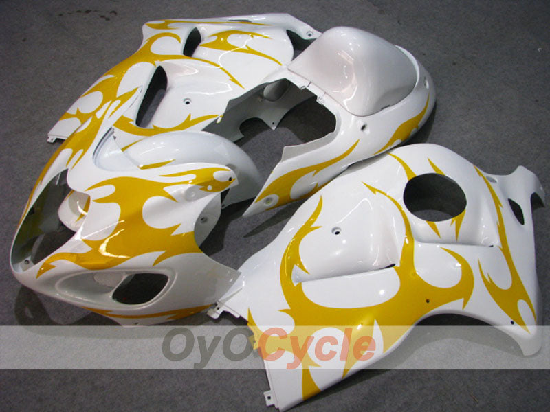 Kit de carénage à injection pour GSXR1300 Hayabusa 08-20 - Jaune, Blanc - Style d'origine, Personnalisable #OYO87905575