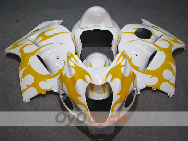 Kit de carénage à injection pour GSXR1300 Hayabusa 08-20 - Jaune, Blanc - Style d'origine, Personnalisable #OYO87905575