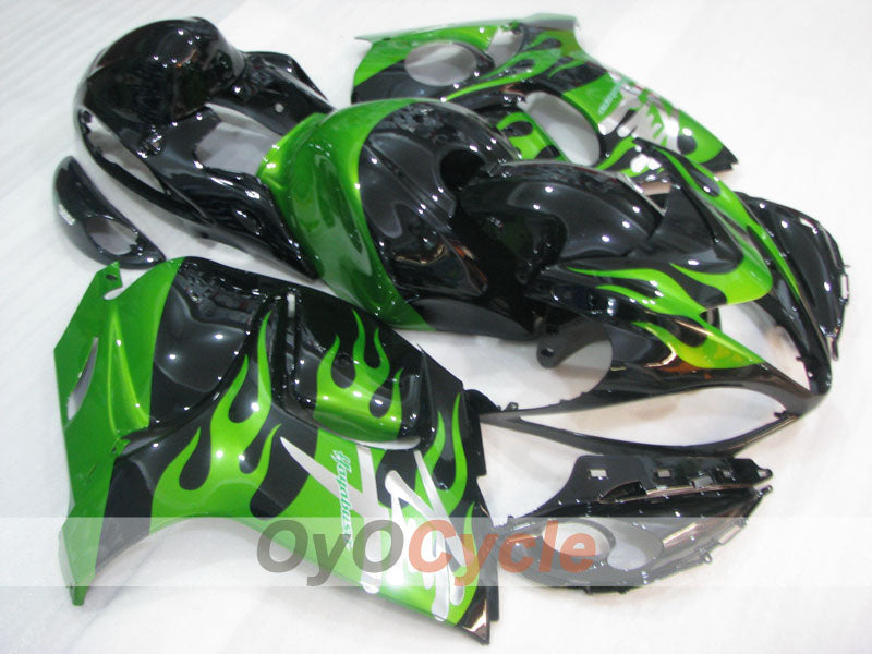 Kit de carénage injecté pour GSXR1300 Hayabusa 08-20 - Vert, noir - Flamme #OYO87905584 Image principale du produit