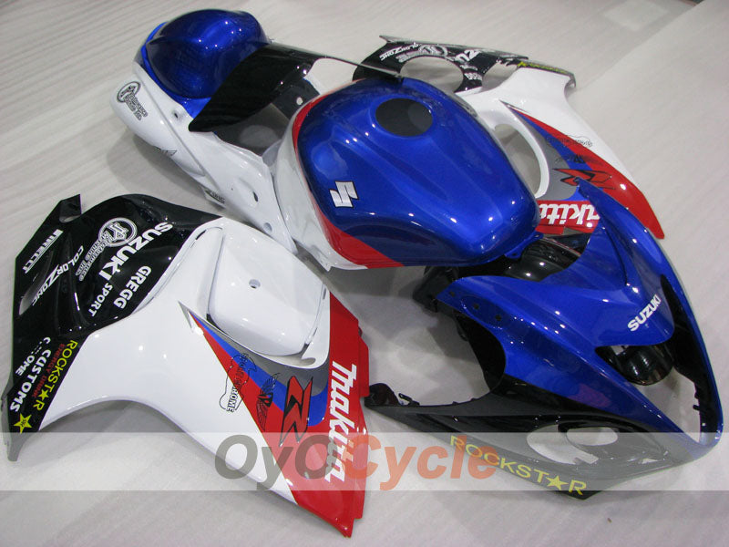 Kit de carénage injecté pour GSXR1300 Hayabusa 08-20 - Bleu, blanc, noir - Autres #OYO87905590