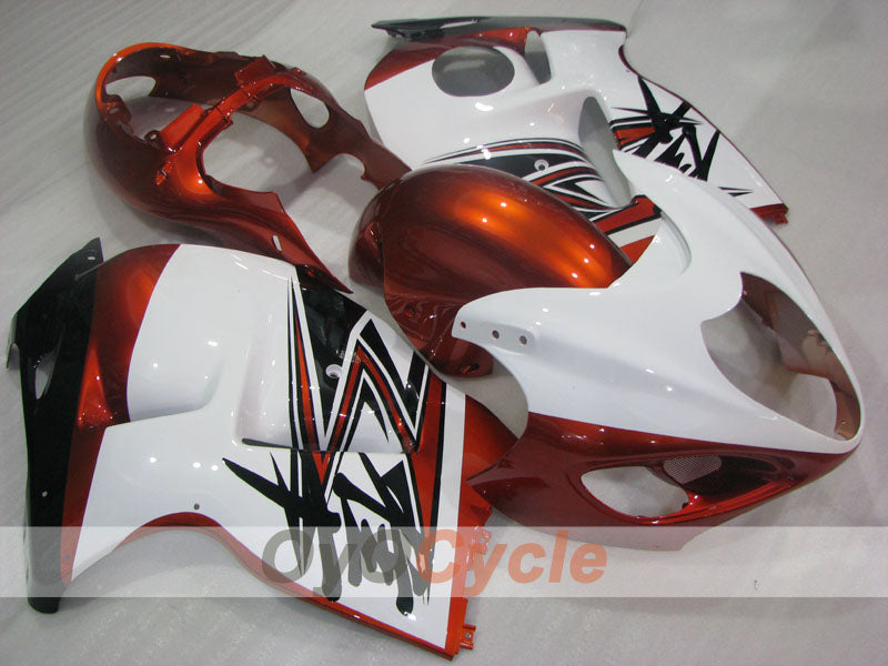 Kit de carénage à injection pour GSXR1300 Hayabusa 99-07 - Orange, blanc - Style d’origine #OYO87905592 Image principale du produit