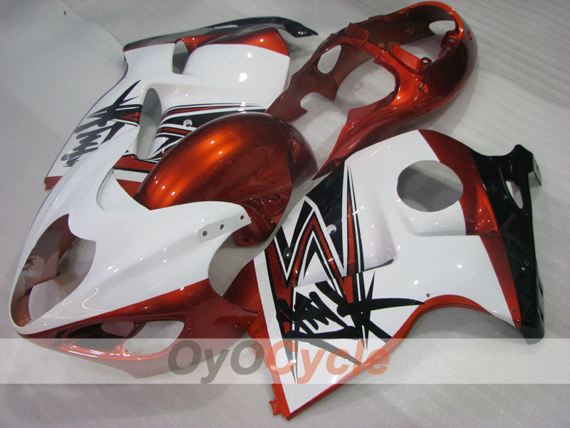 Kit de carénage à injection pour GSXR1300 Hayabusa 99-07 - Orange, blanc - Style d’origine #OYO87905592