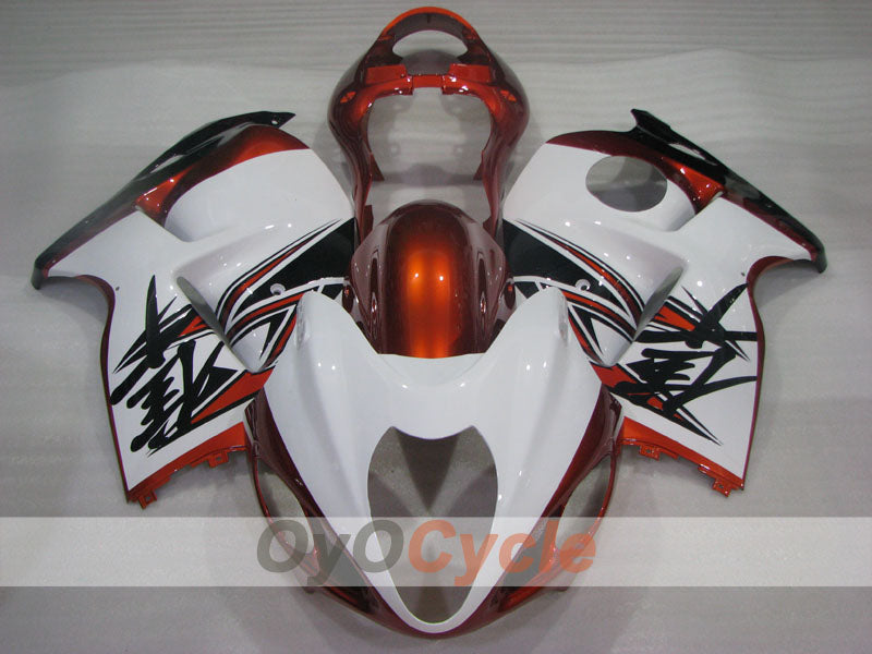 Kit de carénage à injection pour GSXR1300 Hayabusa 99-07 - Orange, blanc - Style d’origine #OYO87905592