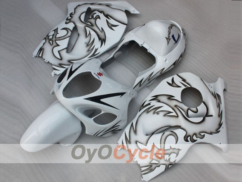 Kit de carénage à injection pour GSXR1300 Hayabusa 99-07 - Blanc, noir - Style d’origine, personnalisable #OYO87905600