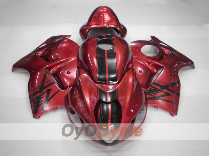 Kit de carénages injectés pour GSXR1300 Hayabusa 99-07 - Rouge, noir - Style d'origine #OYO87905606
