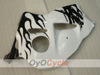 Kit de carénages injectés pour GSXR1300 Hayabusa 99-07 - Blanc, noir - Flammes #OYO87905607