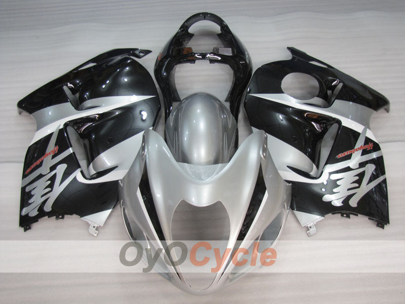 Kit de carénages injectés pour GSXR1300 Hayabusa 99-07 - Noir, argent - Style d'origine #OYO87905608