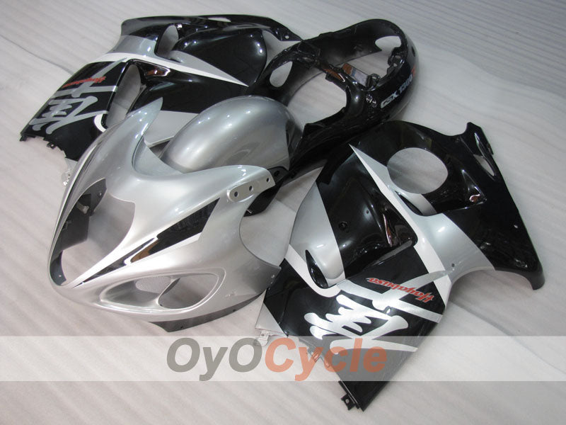 Kit de carénages injectés pour GSXR1300 Hayabusa 99-07 - Noir, argent - Style d'origine #OYO87905608