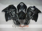 Kit de carénages injectés pour GSXR1300 Hayabusa 99-07 - Noir - Flammes #OYO87905609