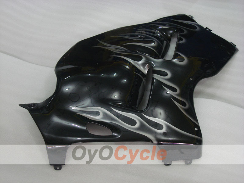 Kit de carénages injectés pour GSXR1300 Hayabusa 99-07 - Noir - Flammes #OYO87905609