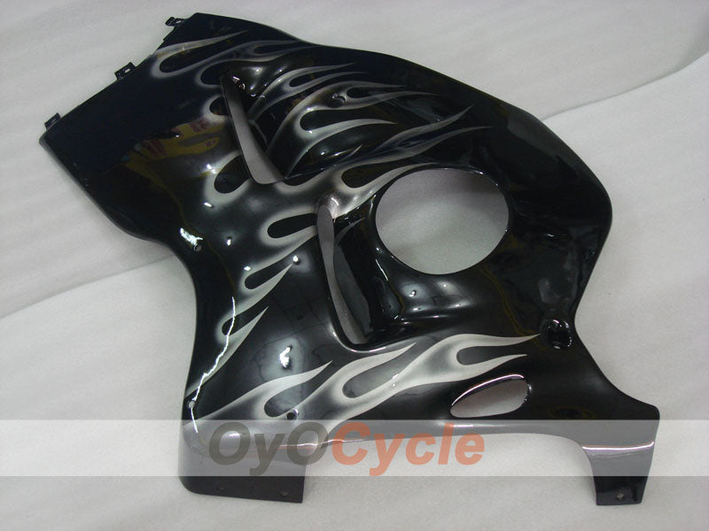 Kit de carénages injectés pour GSXR1300 Hayabusa 99-07 - Noir - Flammes #OYO87905609
