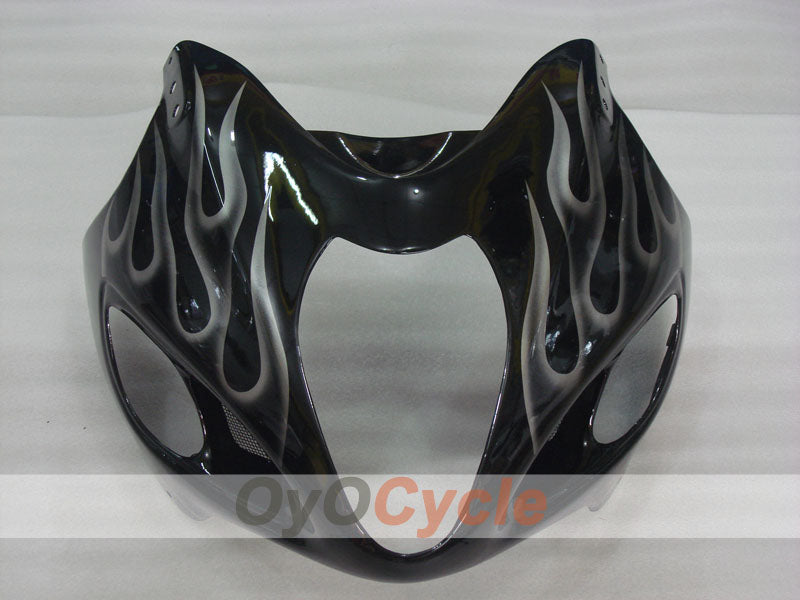 Kit de carénages injectés pour GSXR1300 Hayabusa 99-07 - Noir - Flammes #OYO87905609