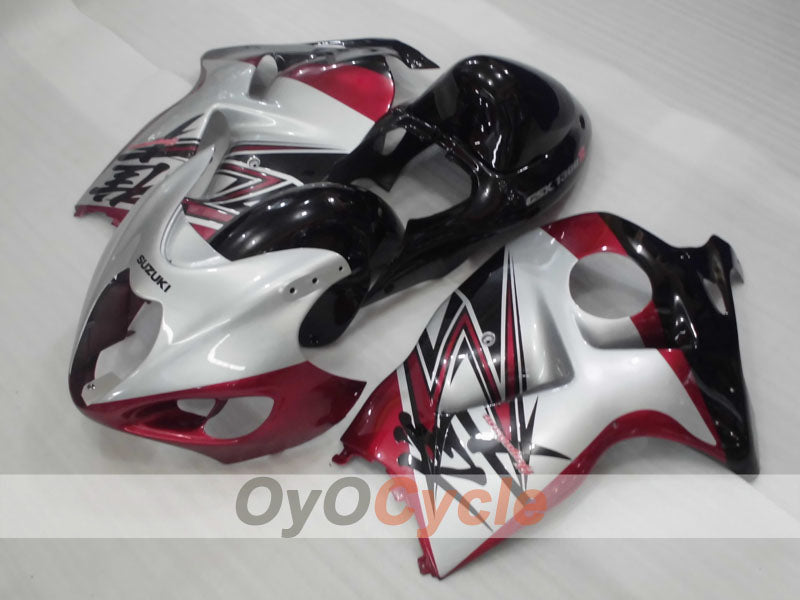 Kit de carénages injectés pour GSXR1300 Hayabusa 99-07 - Rouge, noir, argent - Style d'origine #OYO87905610 Image principale du produit