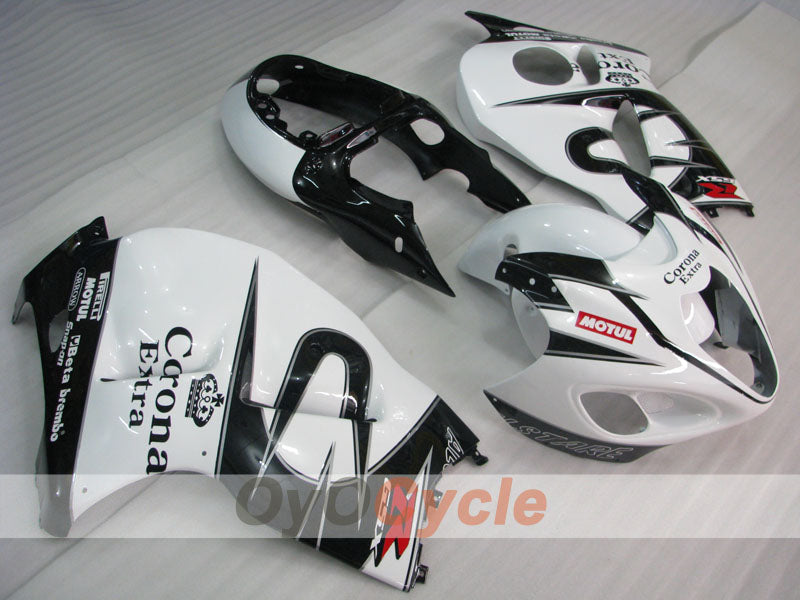 Kit de carénages injectés pour GSXR1300 Hayabusa 99-07 - Blanc, noir - Corona, MOTUL #OYO87905612