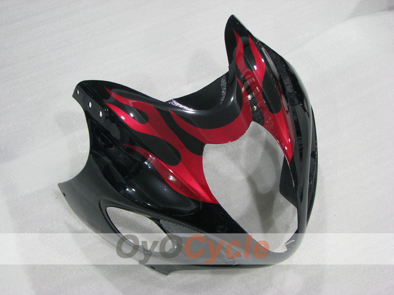 Kit de carénages injectés pour GSXR1300 Hayabusa 99-07 - Rouge, noir - Flammes #OYO87905613