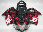Kit de carénages injectés pour GSXR1300 Hayabusa 99-07 - Rouge, noir - Flammes #OYO87905613