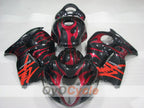 Kit de carénages injectés pour GSXR1300 Hayabusa 99-07 - Rouge, noir - Flammes #OYO87905614