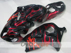 Kit de carénages injectés pour GSXR1300 Hayabusa 99-07 - Rouge, noir - Flammes #OYO87905614