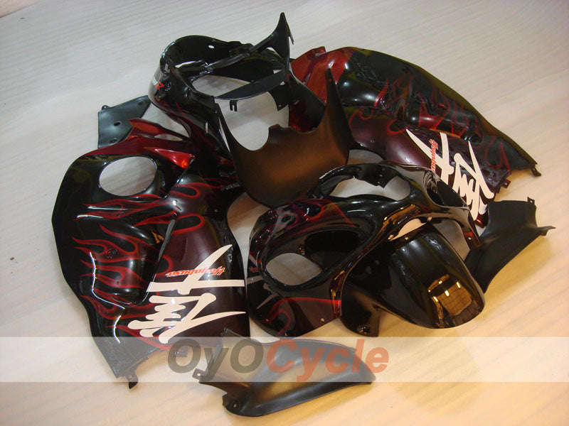 Kit de carénages injectés pour GSXR1300 Hayabusa 99-07 - Rouge, noir - Flammes #OYO87905615 Image secondaire du produit