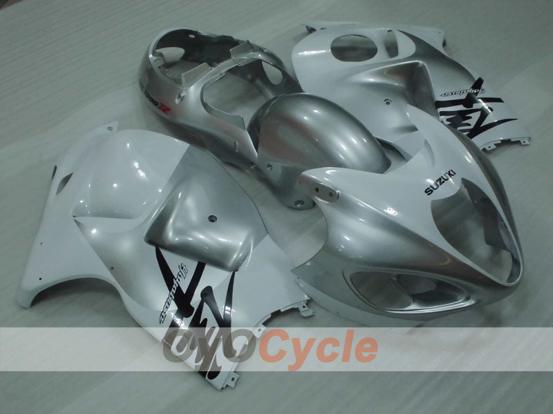 Kit de carénages à injection pour GSXR1300 Hayabusa 99-07 - Blanc, argent - Style d'usine #OYO87905617