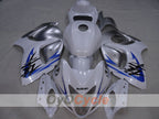 Kit de carénages à injection pour GSXR1300 Hayabusa 99-07 - Blanc, argent - Style d'usine #OYO87905620